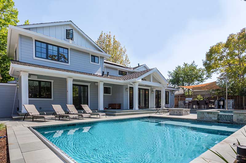 Backyard with pool.