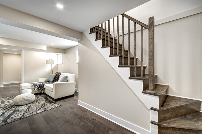 Stairs going down to the basement.