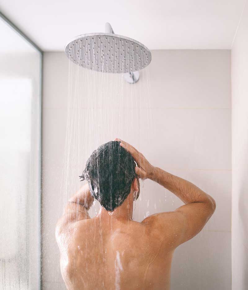 Shower with man.
